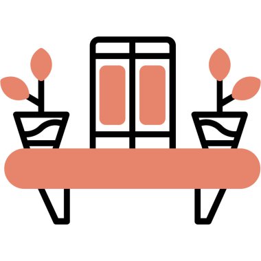 Mobilya simgesinin vektör illüstrasyonu