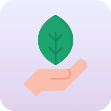 Yaprak simgesi olan bir el