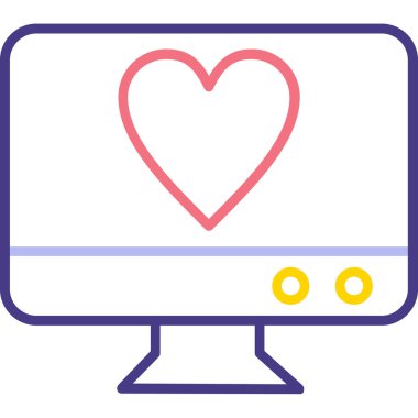 Kalp. Web simgesi basit illüstrasyon