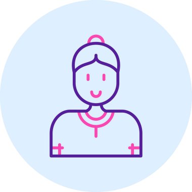 kadın doktor web simgesi, basit vektör illüstrasyonu