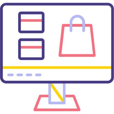 Alışveriş arabası web simgesi basit illüstrasyon