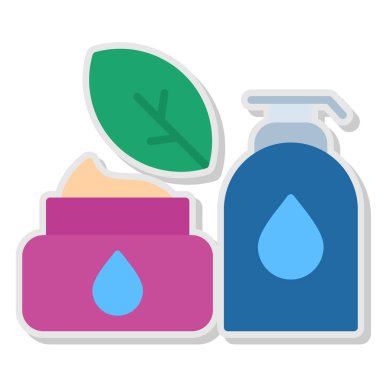 Plastik su şişesinin vektör düz tasarımı