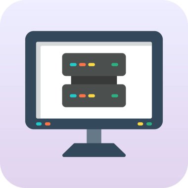 Sunucu. Web simgesi basit illüstrasyon