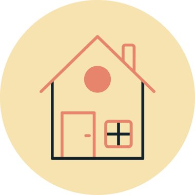 Ev. Web simgesi basit illüstrasyon