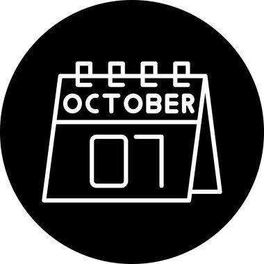 Ekim takvim simgesi tasarımı, vektör illüstrasyonu