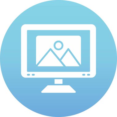 Modern dizüstü bilgisayarın vektör illüstrasyonu simgeden yoksun