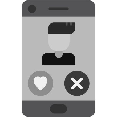 cep telefonu kalp simgesi, vektör illüstrasyonu.