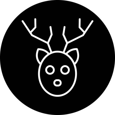 Ren geyiği. Web simgesi basit illüstrasyon