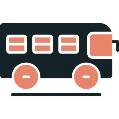 otobüs taşıma simgesi doldurulmuş ana hat biçiminde