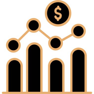 Büyüme grafiği simgesi. Web için büyüme diyagramı vektör simgelerinin düz çizimi