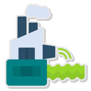 Fabrika inşa vektör çizimi düz stil