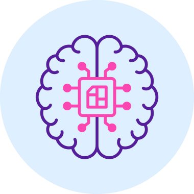 Beyin. Web simgesi basit illüstrasyon.