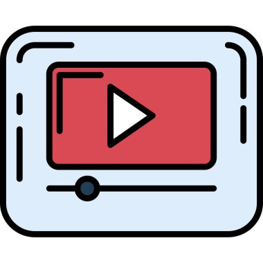 Video simgesini oynat. Görüntü vektör simgesini düz izole et