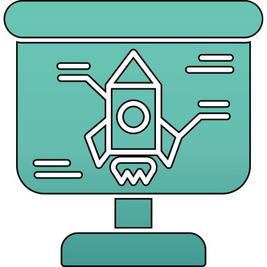 Bir robot simgesinin vektör illüstrasyonu