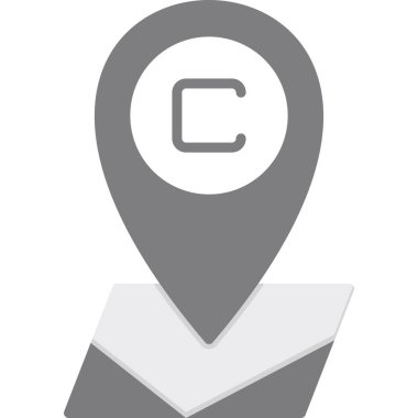 konum imleci pin simgesi ana hat biçiminde