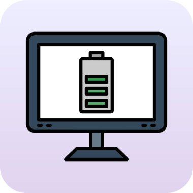 Pil Vektörü Simgesi Tasarım Çizimi