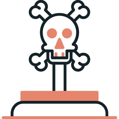 Kafatası. Web simgesi basit illüstrasyon