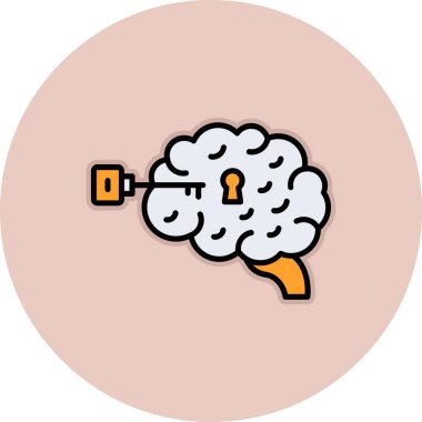 Beyin vektörü simgesi modern basit vektör illüstrasyonu