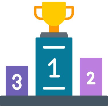 Podyum düz simgesi, vektör illüstrasyonu