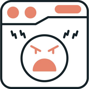 hüzünlü simge, vektör illüstrasyonu