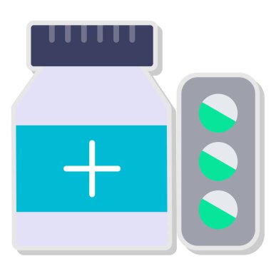 İlaç şişesi ikonu. vektör illüstrasyonu