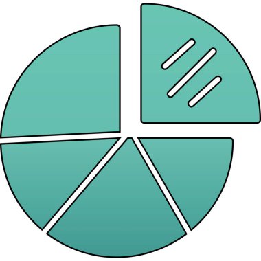 Pasta grafiği simgesi. turta grafiği vektör simgesi düz biçimi