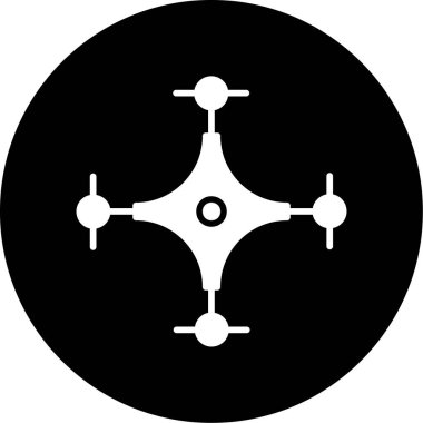 Dron simgesi, vektör illüstrasyonu beyaz arkaplanda izole edildi
