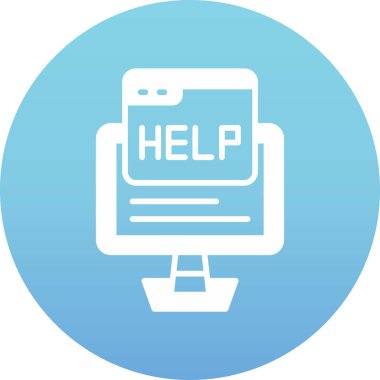 Web simgesi, vektör illüstrasyonuna yardım