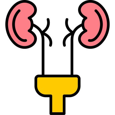 Böbrek ikonu. Web ve mobil için böbrek vektör simgelerinin özet çizimi