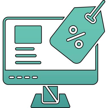 Bilgisayar ekranı. Web simgesi basit illüstrasyon