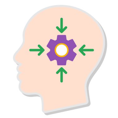 İnsan beyni simgesi, vektör illüstrasyonu