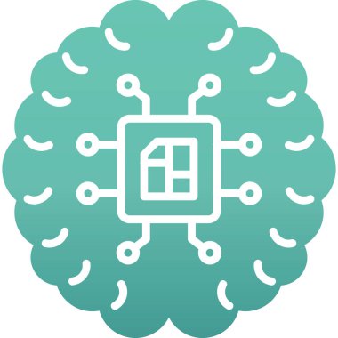 Beyin. Web simgesi basit tasarım