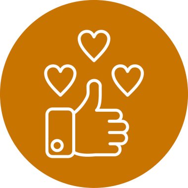 Aşk kalp ikonunun vektör illüstrasyonu