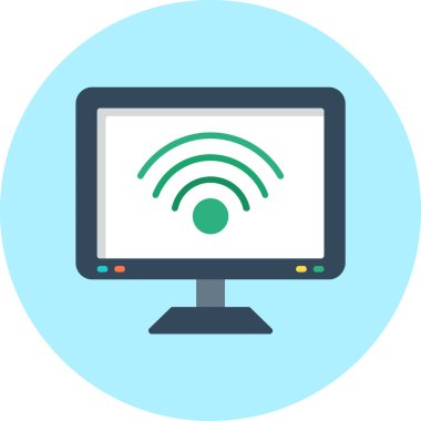 laptop wifi simgesi, vektör illüstrasyonu