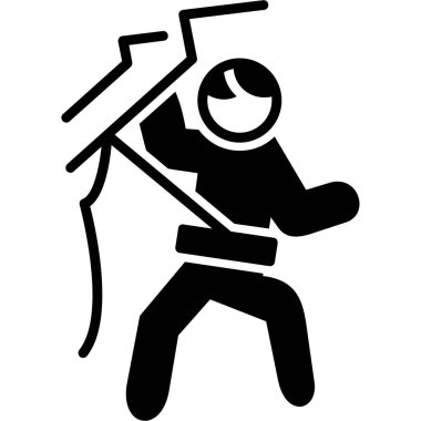 Kaya Tırmanışı Web simgesi, vektör illüstrasyonu