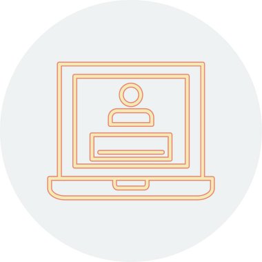 Dizüstü bilgisayar simgesi vektör çizimi