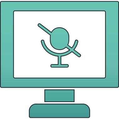 Bilgisayar ekranı simgesi. ana hat bilgisayar monitörü ekran vektör rengi düz izole