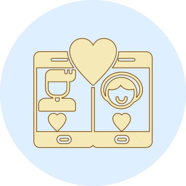 Kalbi olan bir çiftin vektör çizimi