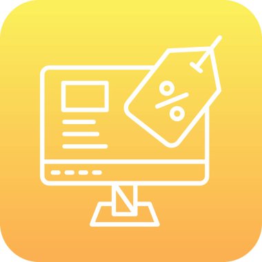 indirimli alışveriş arabası simgesi, basit vektör illüstrasyonu