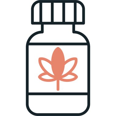 Cam kavanozda esrar şişesi.