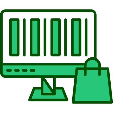 İnternetten alışveriş. Web simgesi basit illüstrasyon