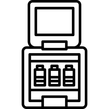 ATM kart simgesi ana hatları vektörü. Para kartı. para makinesi