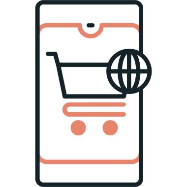 Alışveriş arabası ikon vektör illüstrasyonu