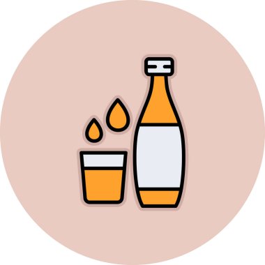 Bir şişe simgesinin vektör illüstrasyonu