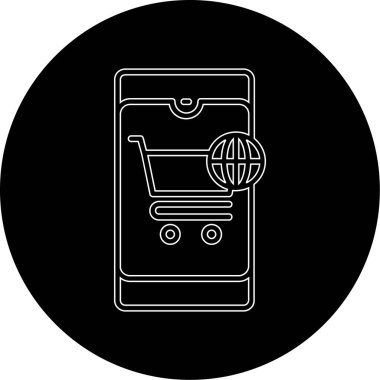 Alışveriş arabası simgesi, vektör illüstrasyonu