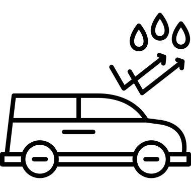 Araba yıkama ikonu. Beyaz arkaplanda izole edilmiş web tasarımı için oto yıkama vektör simgesinin ana hatları