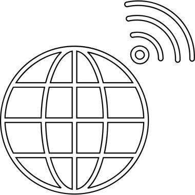 Kablosuz. Web simgesi basit illüstrasyon