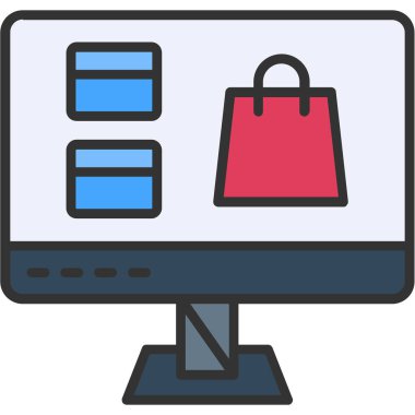 ecommerce çevrimiçi alışveriş simgesi