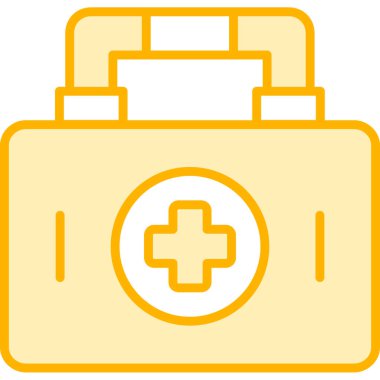 İlk yardım çantası. Web simgesi vektör illüstrasyonu