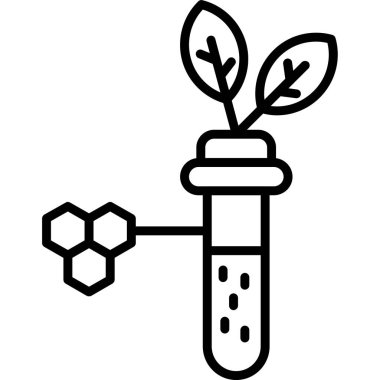 Yaprak ve bitki ikonlu kimyasal matara, çizginin çizim biçimi